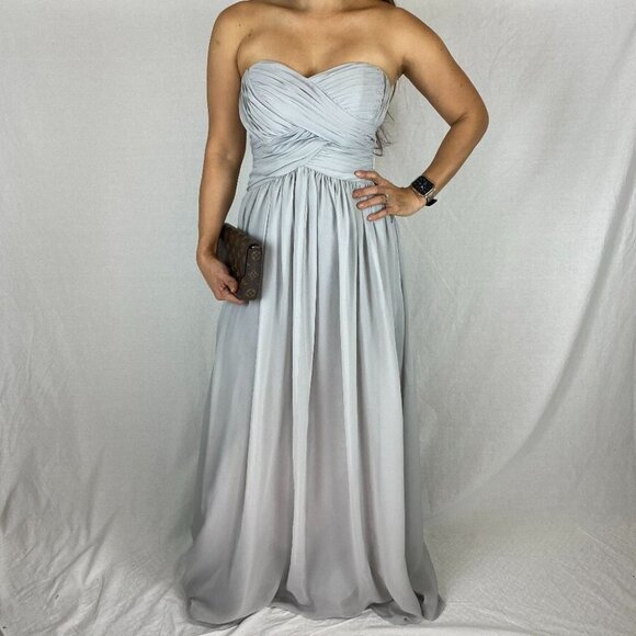 NWT JS Boutique Gray Strapless Pleated Formal Gown $148 - Picture 1 of 9